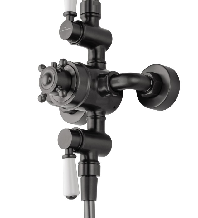 Душевая система с термостатом, Wonzon & Woghand Retro, WW-B3041-BGG цвет: графит