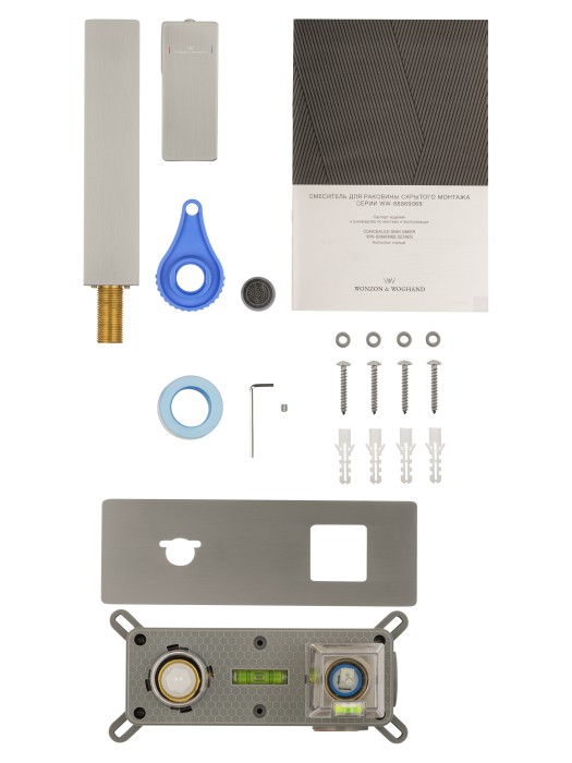 Смеситель для раковины встраиваемый, Wonzon & Woghand Cube 2.0, WW-88869068-BN цвет: никель