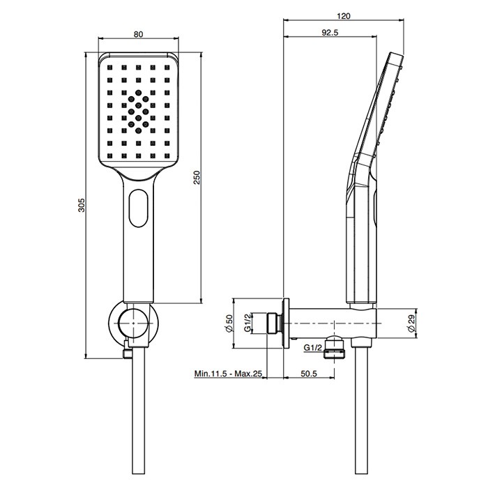 Fima Carlo Frattini Душевой гарнитур: ручной душ с держателем и шланогм 150см., Set doccia, F2287/5NCR цвет: хром
