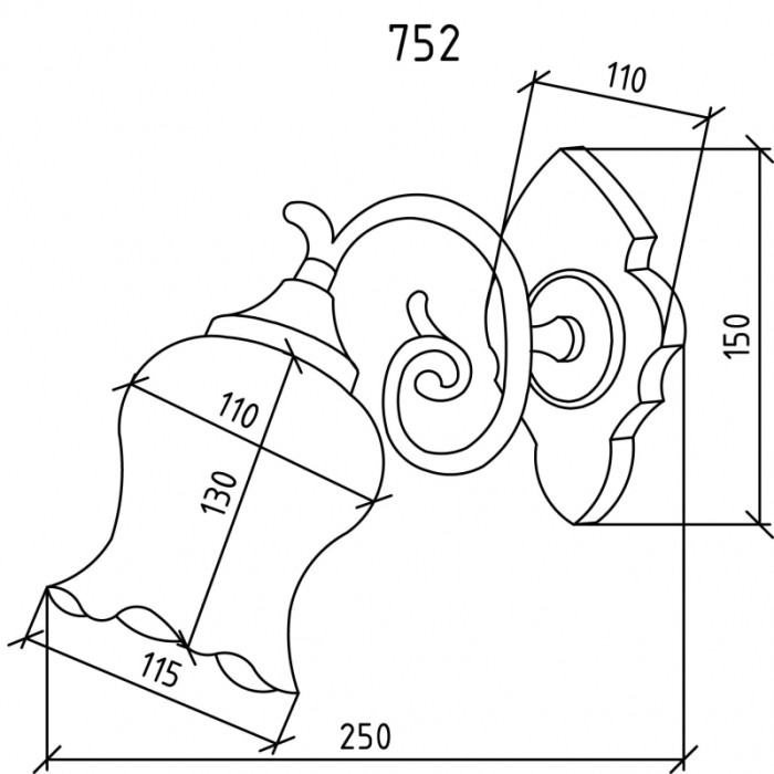 Бра, bronze, Boheme - 752