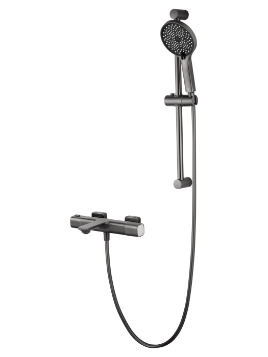 Смеситель для ванны с душевым гарнитуром и термостатом, Wonzon &amp; Woghand Solid, WW-C2011-A-BGG цвет: графит
