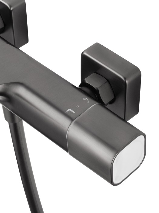 Смеситель для ванны с душевым гарнитуром и термостатом, Wonzon & Woghand Solid, WW-C2011-A-BGG цвет: графит