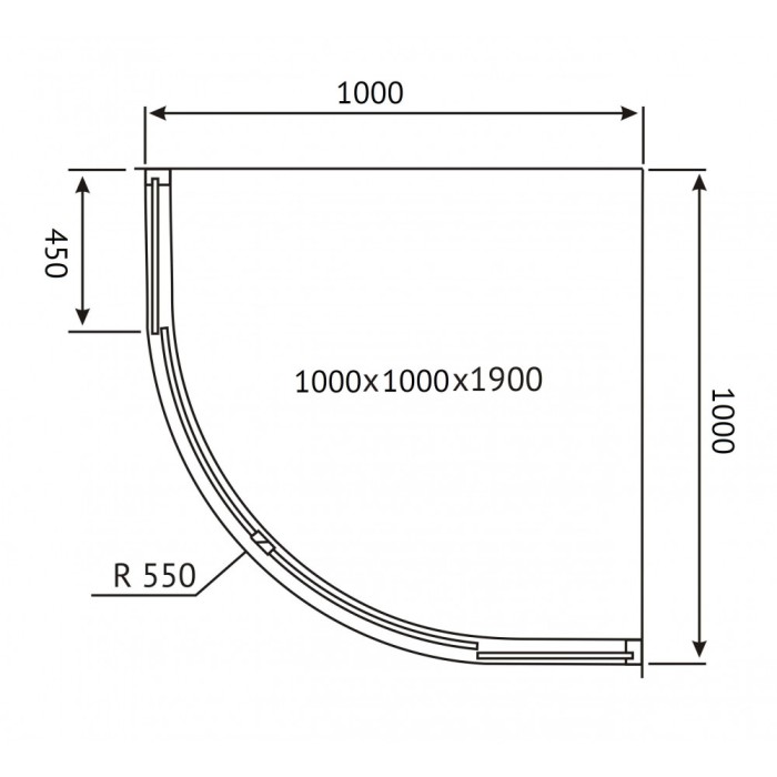 Душевой уголок 1000x1000мм BERGES Solo, хром арт. 061120