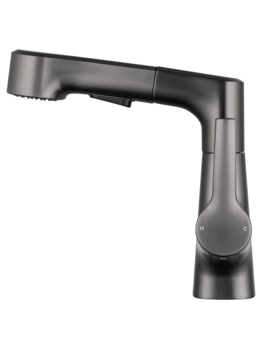 Смеситель для раковины с выдвижным изливом, Wonzon & Woghand, WW-121B108-BGG цвет: графит