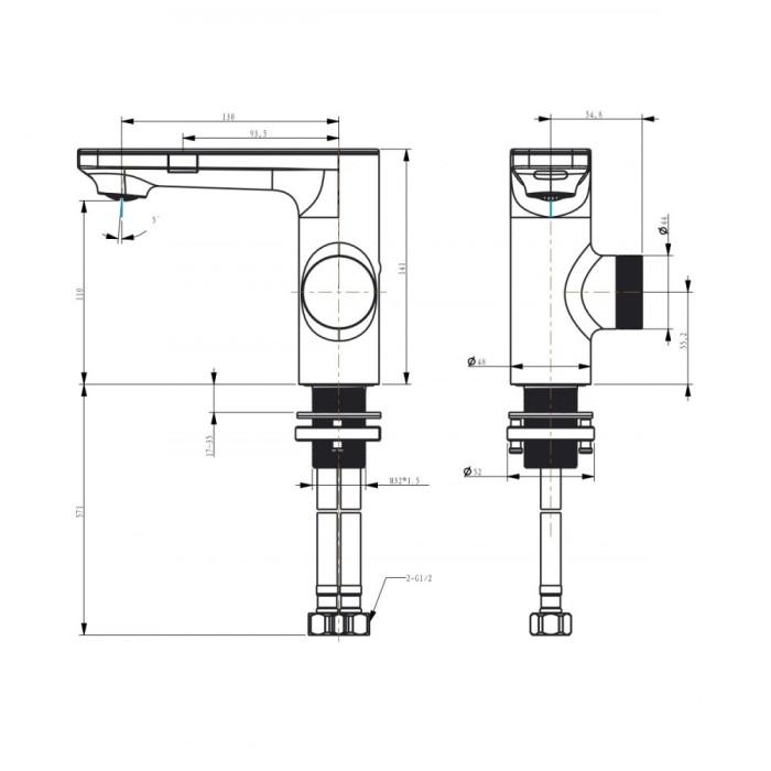 Смеситель для раковины, сенсорный, BERGES Morans, черный арт. 076002