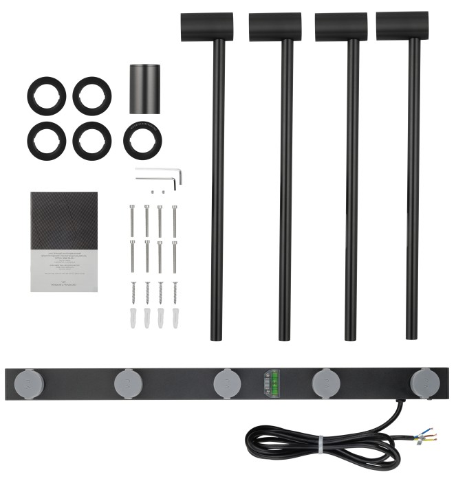 Полотенцесушитель электрический встраиваемый, Wonzon & Woghand Hamburg, WW-AL314-MB цвет: черный