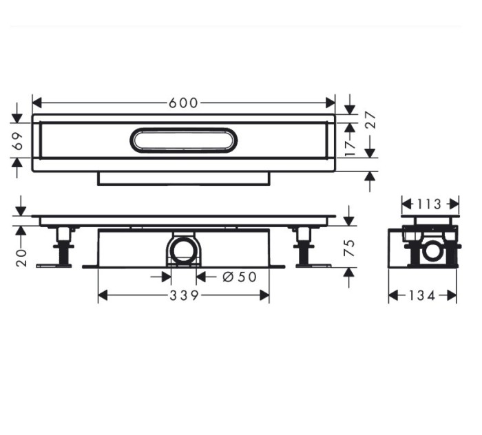 Монтажная часть для душа universal для стандартной установки с внешней частью 60 uBox Hansgrohe, см арт. 56022180