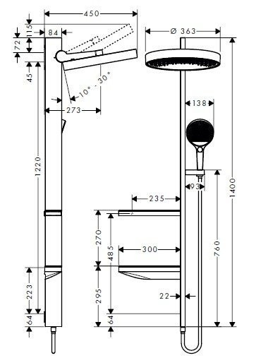 Душевая система скрытого монтажа без смесителя Rainfinity Hansgrohe, белый арт. 26842700