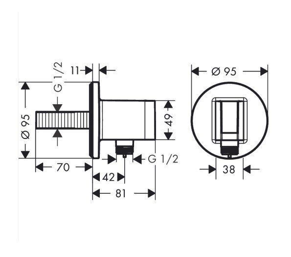 Шланговое подключение S с держателем для душа FixFit S Hansgrohe, белый арт. 26888700