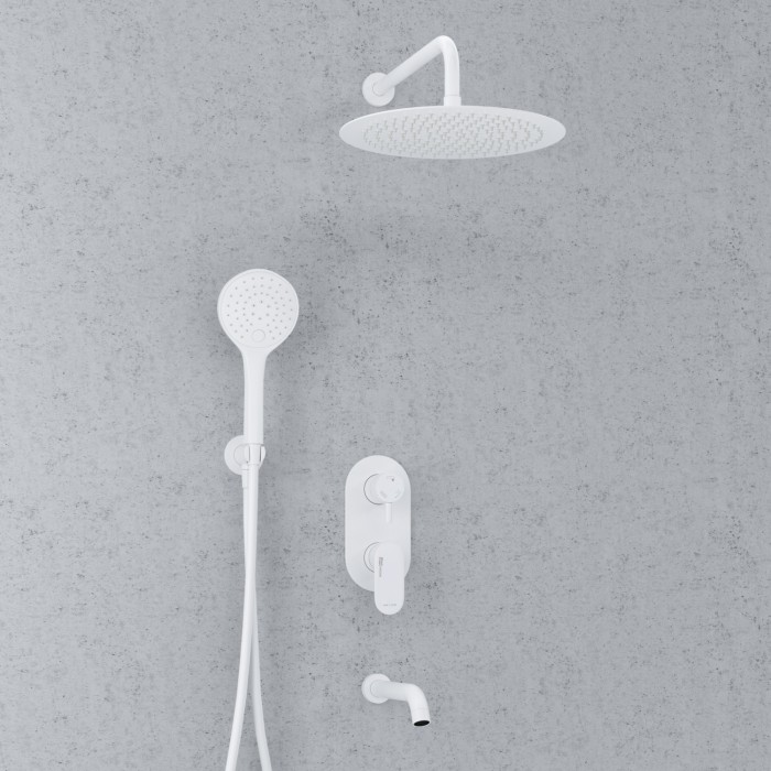 Встраиваемый комлплект для ванны с верхней душевой насадкой, лейкой и изливом Mindel 8500 WasserKRAFT арт. A85161