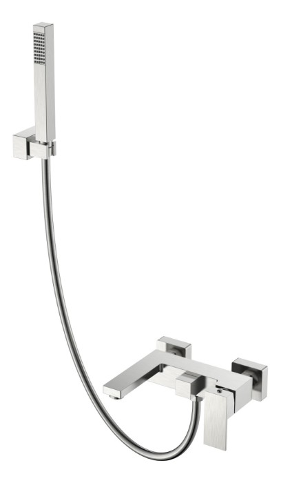 Смеситель для ванны с душем, Brushed Nickel, Qubic Boheme 473-NB