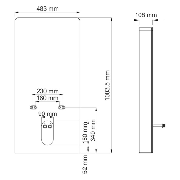 Пристенный модуль системы инсталляции для биде Naab 86 WasserKRAFT арт. 86BDT.050.WH