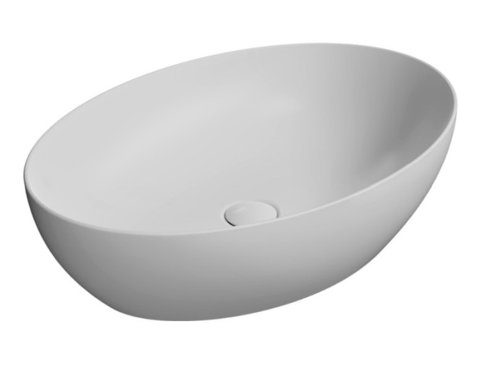 Раковина накладная 60х42х16 см, матовая, санфаянс, Color-elements GSI арт. 884209