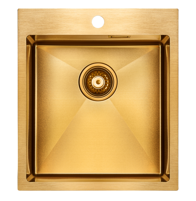 Мойка для кухни нержавеющая 450х510мм Paulmark NECKAR, брашированное золото - PM804551-BG