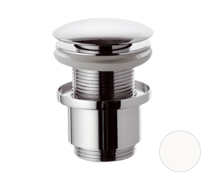 Донный клапан без перелива 1”1/4 белый матовый, Remer, 904CC2114BO