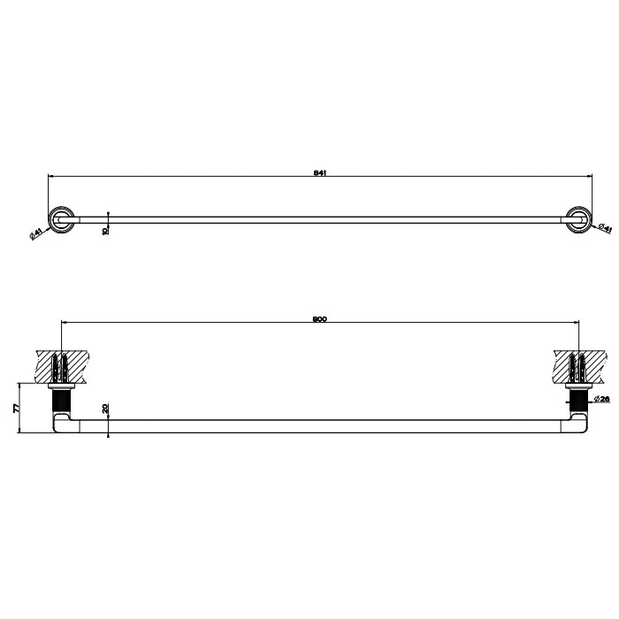 Полотенцедержатель 91 см, Gessi Inciso, хром арт. 58505#031