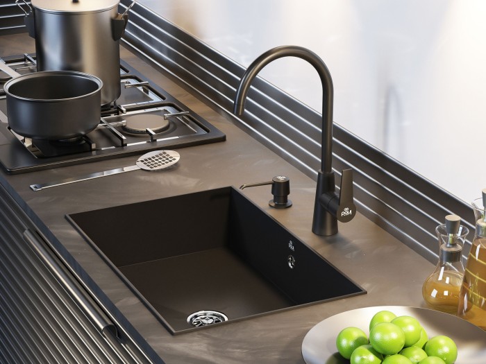 Смеситель для кухни  Paulmark HOLSTEIN, антрацит - Ho212065-401