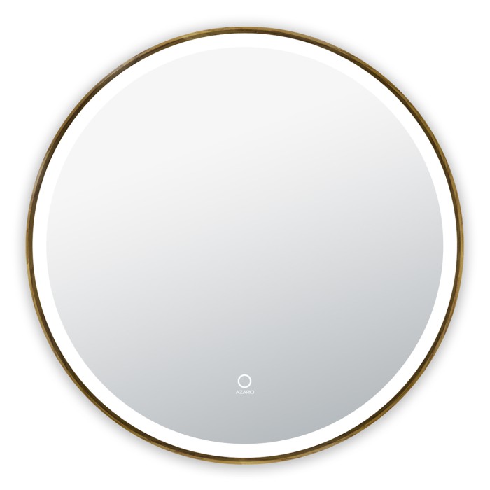 Зеркало D800 сенсорный выключатель с функцией диммера, в алюминиевой раме, цвет дерево, Azario Lotos - AZ-Z-261CS