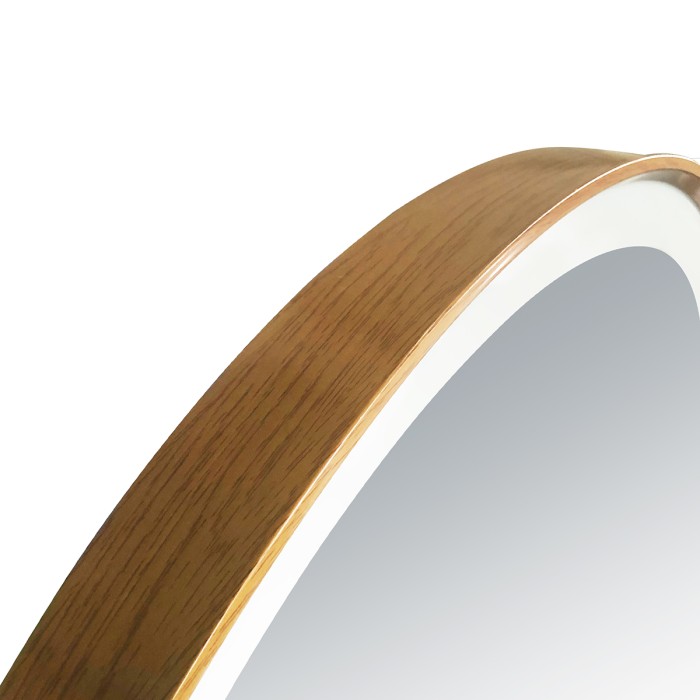 Зеркало D800 сенсорный выключатель с функцией диммера, в алюминиевой раме, цвет дерево, Azario Lotos - AZ-Z-261CS