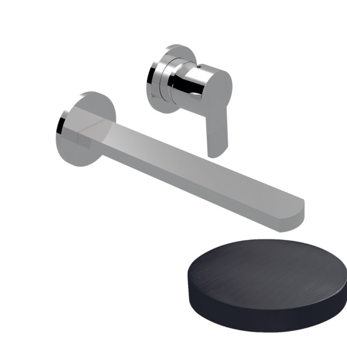 Смеситель для раковины встраиваемый, излив 15 см, без донного клапана, Giulini Surf deluxe, ганметал арт. 5825-15DLCRNS