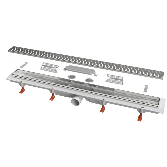 Душевой лоток D40 850 мм, боковой слив, пластиковый, решетка из нержавеющей стали, Medium Azario - AZ-CH 850 M