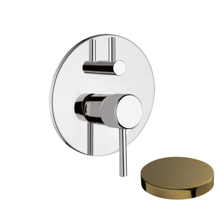 Внешняя часть однорычажного встроенного смесителя для душа с дивертером, Giulini Futuro, Золото 24 карата арт. 6513-EPO