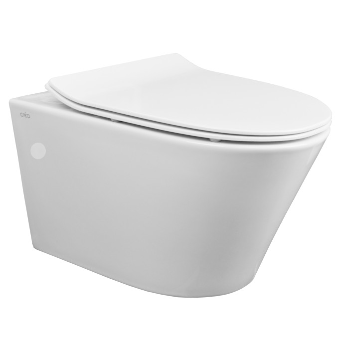 Сет: Инсталляция + Унитаз подвесной Creo Ceramique с системой смыва Tornado, в комплекте с быстросъемным сиденьем микролифт  Azario - AZ-8010-1000+CR1100NR