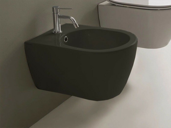 Подвесное биде с одним отверстием цвет черный матовый, Scarabeo Moon - 5521 49