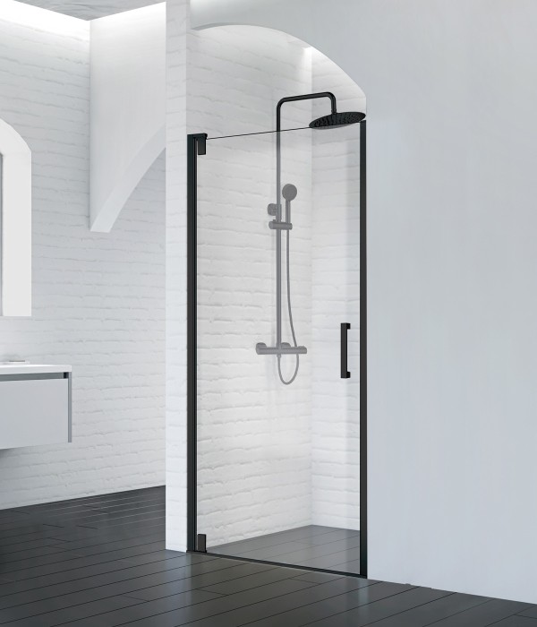 Душевая дверь в нишу 90x195 BelBagno, матовый черный, Marmi арт. MARMI-B-1-90-C-NERO