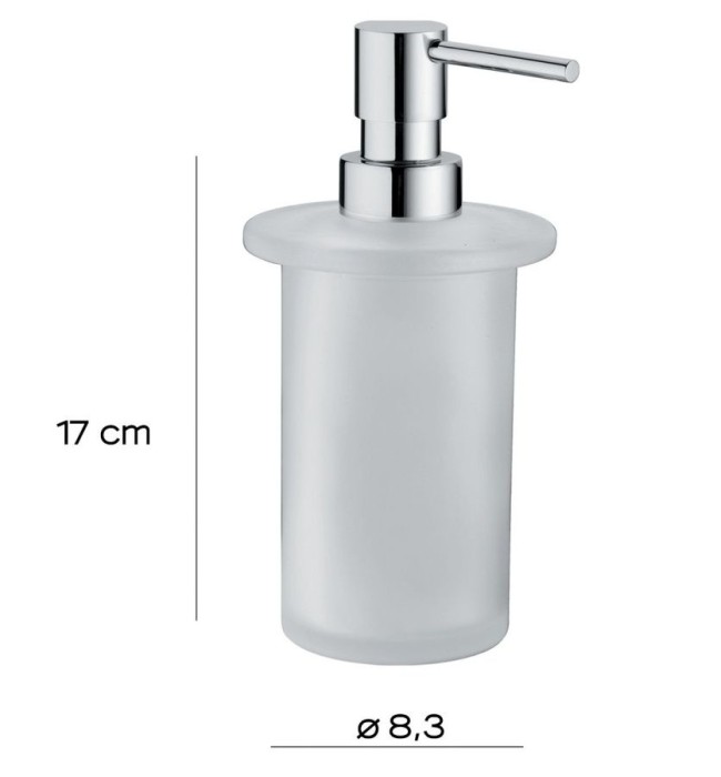 Стеклянный дозатор с металлической помпой для полотенцедержателя А147 Azzorre Gedy, A155(13) цвет: хром