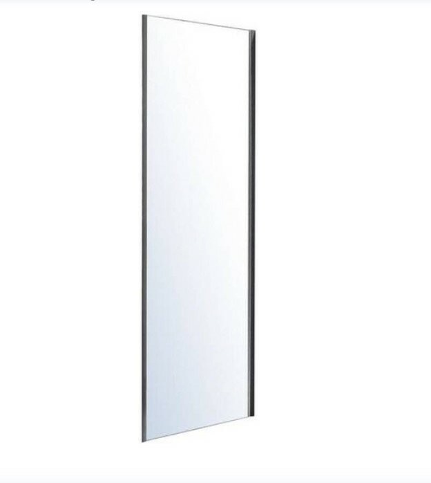 Боковая панель, матовое стекло, профиль хром 90x190, BelBagno UNIQUE арт. UNIQUE-90-FIX-M-Cr