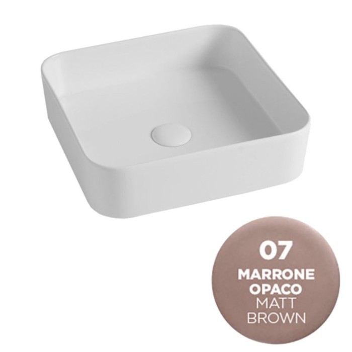 Накладная раковина, 40x40x11.5 см, Olympia ceramica Smash, бежевый матовый арт. SMA42QU4007