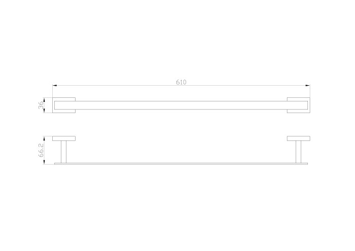 Вешалка для полотенец, Wonzon & Woghand Flat, WW-9712-60CM цвет: хром