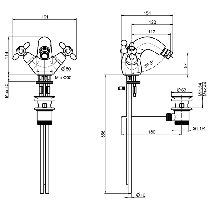 Fima Carlo Frattini Смеситель для биде, Olivia, F5042OR цвет: золото