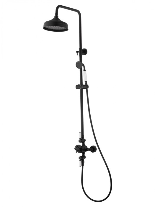 Душевая система с термостатом, Wonzon &amp; Woghand Retro, WW-B3041-MB цвет: черный