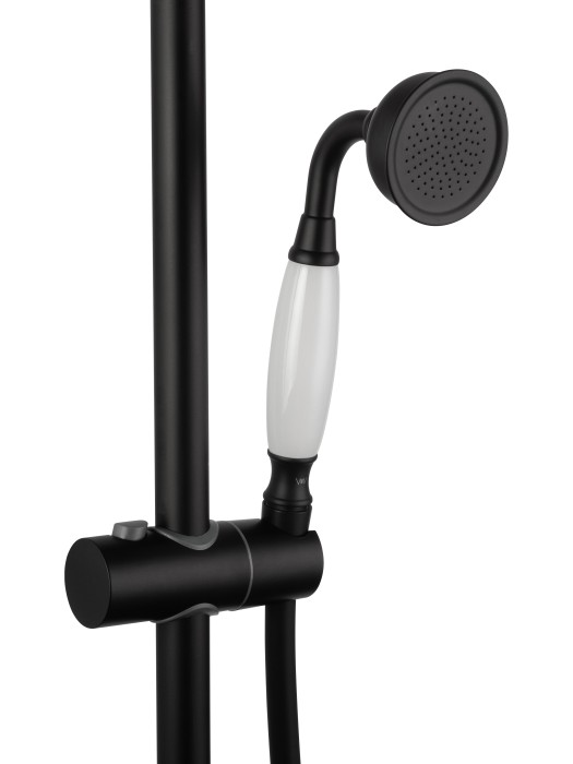 Душевая система с термостатом, Wonzon & Woghand Retro, WW-B3041-MB цвет: черный
