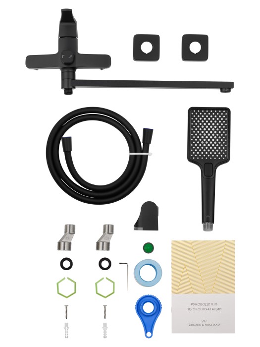 Смеситель для ванны, Wonzon & Woghand Flex, WW-639906-MB цвет: черный