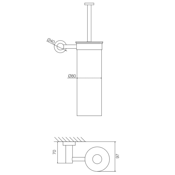 Fima Carlo Frattini Ёршик настенный, Rotola, F6006/2CR цвет: хром