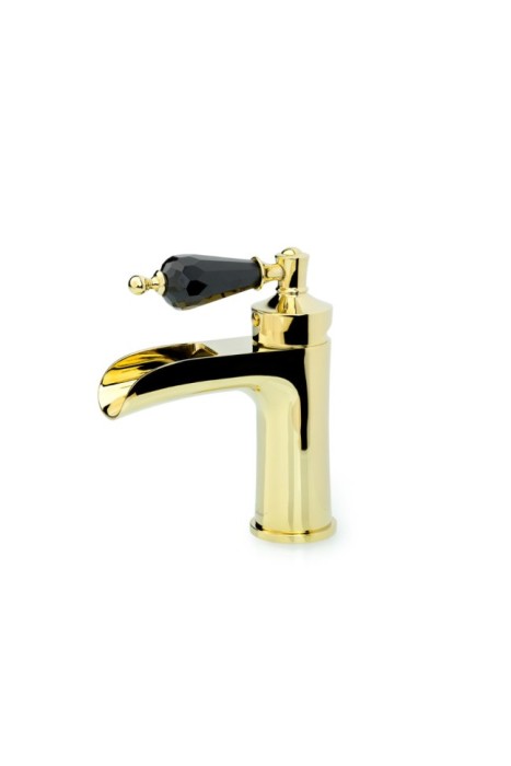 Смеситель для раковины gold с черным swarovski, Boheme Vogue - 211-BSW