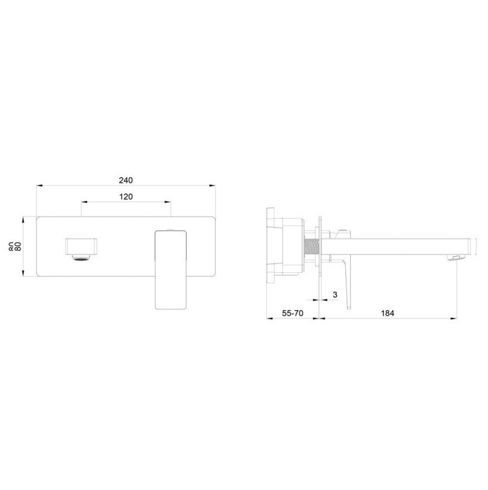 Смеситель для раковины встраиваемый, Wonzon & Woghand Cube 2.0, WW-88869068-BGM цвет: графит