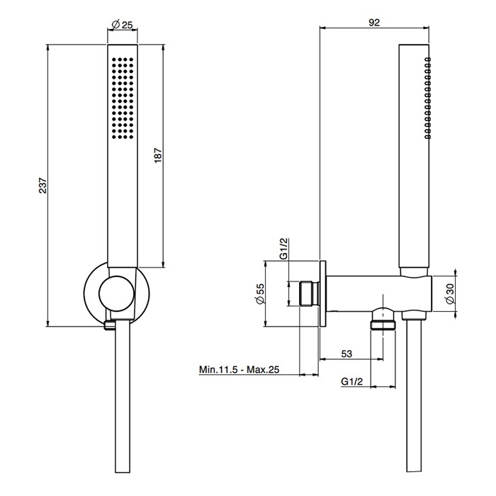 Fima Carlo Frattini Душевой гарнитур: ручной душ с держателем и шланогм 150см., Set doccia, F2287/4NCR цвет: хром