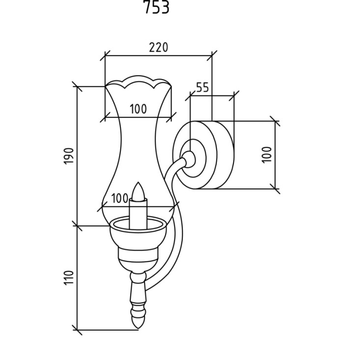 Бра, bronze, Boheme - 753