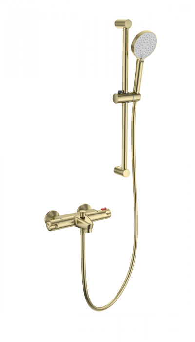 Смеситель для ванны с душевым гарнитуром и термостатом, Wonzon &amp; Woghand, WW-C2001-A-BG цвет: золото