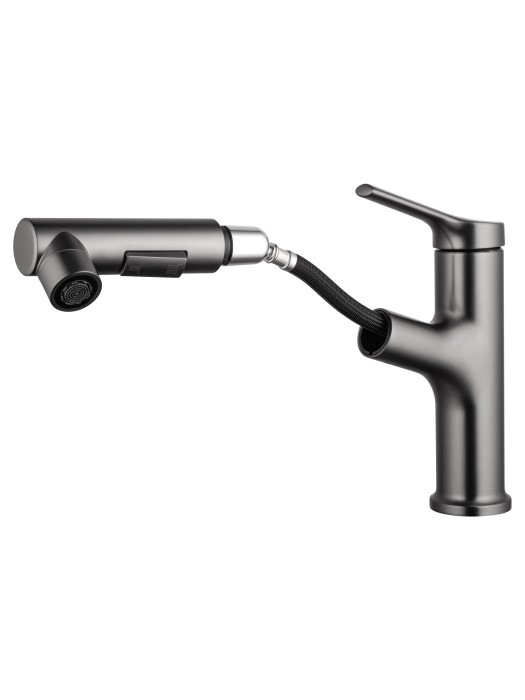 Смеситель для раковины с выдвижным изливом, Wonzon & Woghand, WW-A40862-BGG цвет: графит