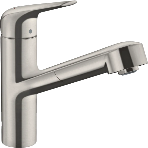 Смеситель для кухни, с вытяжным изливом, Hansgrohe Focus M42, нержавеющая сталь арт. 71829800