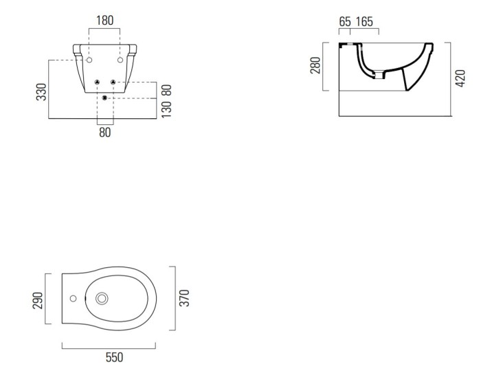 Биде подвисное 37х55 см, GSI Classic арт. 8765111