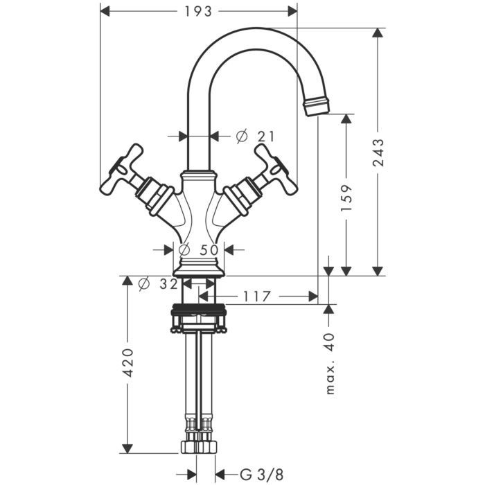 Смеситель для раковины Montreux Axor, шлифованный никель арт. 16505820
