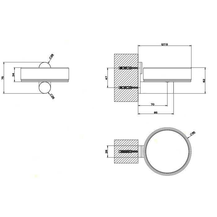 Мыльница настенная, Gessi 316, шлифованная сталь/белый арт. 54701#239