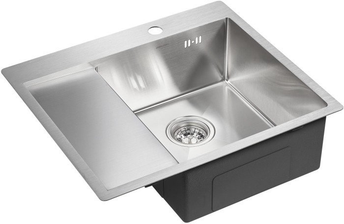 Мойка для кухни нержавеющая 590х510мм Paulmark FLANK, брашированная нерж. сталь, правая - PM225951-BSR