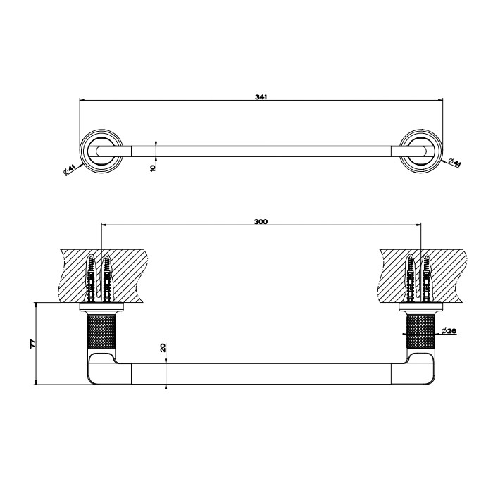 Полотенцедержатель, 30 см, Gessi Inciso, золото арт. 58497#246